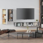 vidaXL Set dulapuri TV, 4 piese, gri sonoma, lemn prelucrat vidaXL Set dulapuri TV, 4 piese, gri sonoma, lemn prelucrat