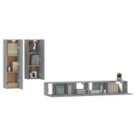 vidaXL Set dulapuri TV, 4 piese, gri sonoma, lemn prelucrat vidaXL Set dulapuri TV, 4 piese, gri sonoma, lemn prelucrat