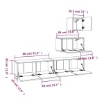 vidaXL Set dulap TV, 4 piese, gri beton, lemn prelucrat vidaXL Set dulap TV, 4 piese, gri beton, lemn prelucrat