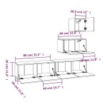 vidaXL Set dulapuri TV, 4 piese, stejar fumuriu, lemn prelucrat