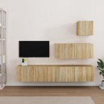 vidaXL Set dulap TV, 4 piese, stejar sonoma, lemn prelucrat vidaXL Set dulap TV, 4 piese, stejar sonoma, lemn prelucrat