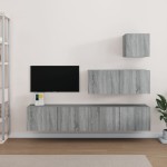 vidaXL Set dulapuri TV, 4 piese, gri sonoma, lemn prelucrat vidaXL Set dulapuri TV, 4 piese, gri sonoma, lemn prelucrat