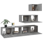 vidaXL Set dulapuri TV, 4 piese, gri sonoma, lemn prelucrat vidaXL Set dulapuri TV, 4 piese, gri sonoma, lemn prelucrat