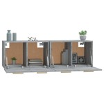 vidaXL Dulapuri TV de perete, 2 buc., gri sonoma, 60x36,5x35 cm, lemn