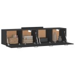 vidaXL Dulapuri TV de perete, 2 buc. negru 60x36,5x35 cm lemn compozit vidaXL Dulapuri TV de perete, 2 buc. negru 60x36,5x35 cm lemn compozit