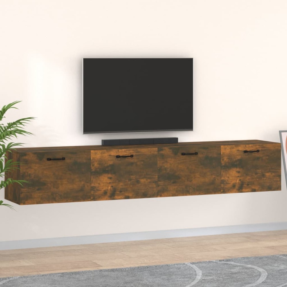 vidaXL Dulapuri de perete 2 buc. stejar fumuriu 100x36,5x35 cm lemn