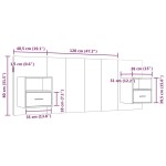 vidaXL Tăblie de pat cu dulapuri, gri beton, lemn prelucrat vidaXL Tăblie de pat cu dulapuri, gri beton, lemn prelucrat