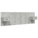 vidaXL Tăblie de pat cu dulapuri, gri beton, lemn prelucrat