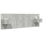 vidaXL Tăblie de pat cu dulapuri, gri beton, lemn prelucrat