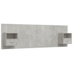 vidaXL Tăblie de pat cu dulapuri, gri beton, lemn prelucrat vidaXL Tăblie de pat cu dulapuri, gri beton, lemn prelucrat