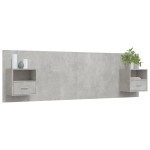 vidaXL Tăblie de pat cu dulapuri, gri beton, lemn prelucrat vidaXL Tăblie de pat cu dulapuri, gri beton, lemn prelucrat