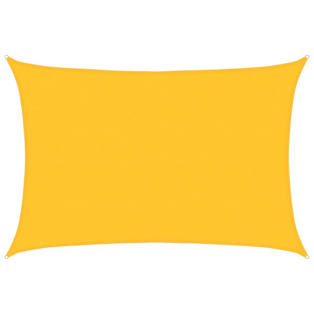 vidaXL Pânză parasolar, galben dreptunghiular 5x7 m, HDPE, 160 g/m²