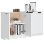 vidaXL Servante, 2 piese, alb, 60x30x70 cm, lemn prelucrat