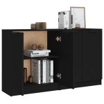 vidaXL Servante, 2 buc., negru, 60x30x70 cm, lemn compozit vidaXL Servante, 2 buc., negru, 60x30x70 cm, lemn compozit