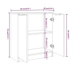 vidaXL Servante, 3 piese, alb, lemn prelucrat vidaXL Servante, 3 piese, alb, lemn prelucrat