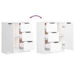 vidaXL Servante, 2 buc.,, alb, 60x30x70 cm, lemn prelucrat