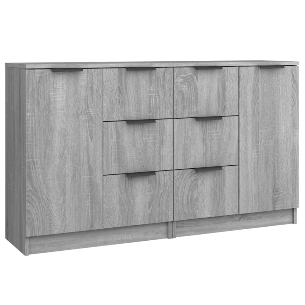 vidaXL Servante, 2 buc., sonoma gri, 60x30x70 cm, lemn prelucrat