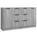 vidaXL Servante, 2 buc., sonoma gri, 60x30x70 cm, lemn prelucrat