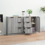 vidaXL Servante, 2 buc., sonoma gri, 60x30x70 cm, lemn prelucrat