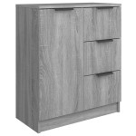 vidaXL Servante, 2 buc., sonoma gri, 60x30x70 cm, lemn prelucrat