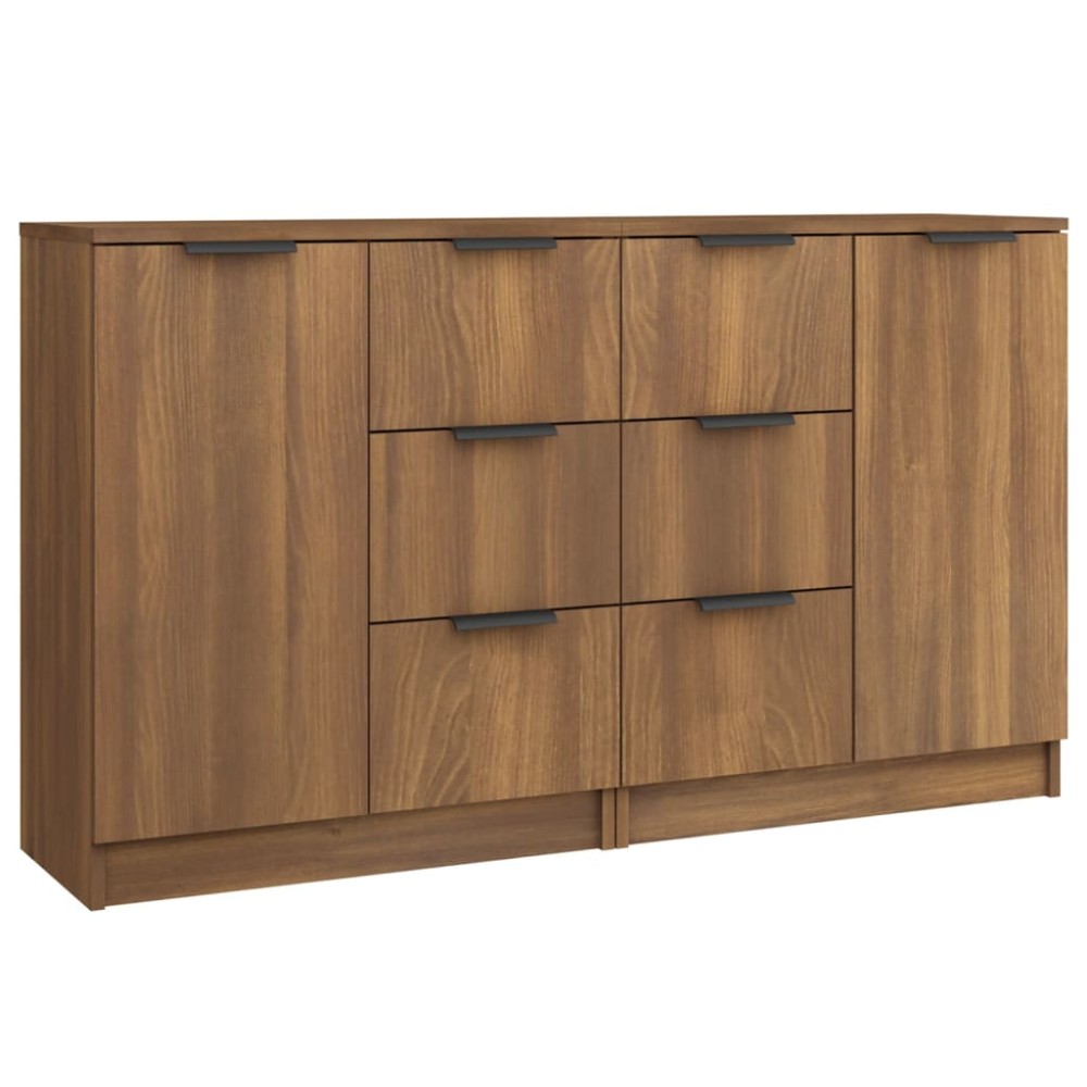 vidaXL Servante, 2 buc., stejar maro, 60x30x70 cm, lemn prelucrat