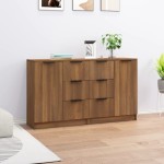 vidaXL Servante, 2 buc., stejar maro, 60x30x70 cm, lemn prelucrat