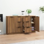 vidaXL Servante, 2 buc., stejar maro, 60x30x70 cm, lemn prelucrat