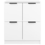 vidaXL Servante, 2 piese, alb, 60x30x70 cm, lemn prelucrat