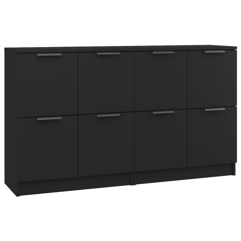 vidaXL Servante, 2 buc., negru, 60x30x70 cm, lemn compozit