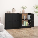 vidaXL Servante, 2 buc., negru, 60x30x70 cm, lemn compozit