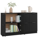 vidaXL Servante, 2 buc., negru, 60x30x70 cm, lemn compozit