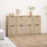 vidaXL Servante, 2 piese, stejar sonoma, 60x30x70 cm, lemn prelucrat
