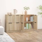 vidaXL Servante, 2 piese, stejar sonoma, 60x30x70 cm, lemn prelucrat