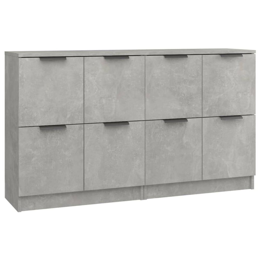 vidaXL Servante, 2 piese, gri beton, 60x30x70 cm, lemn prelucrat