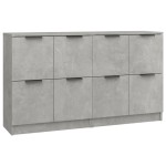 vidaXL Servante, 2 piese, gri beton, 60x30x70 cm, lemn prelucrat