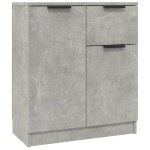 vidaXL Servante, 2 piese, gri beton, 60x30x70 cm, lemn prelucrat