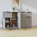 vidaXL Servante, 2 piese, gri beton, 60x30x70 cm, lemn prelucrat