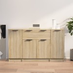 vidaXL Servante, 3 piese, stejar sonoma, lemn prelucrat