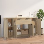 vidaXL Servante, 3 piese, stejar sonoma, lemn prelucrat