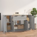 vidaXL Servantă, 3 buc., sonoma gri, lemn prelucrat vidaXL Servantă, 3 buc., sonoma gri, lemn prelucrat