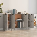 vidaXL Servante, 3 piese, gri beton, lemn prelucrat vidaXL Servante, 3 piese, gri beton, lemn prelucrat