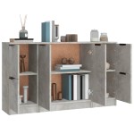 vidaXL Servante, 3 piese, gri beton, lemn prelucrat vidaXL Servante, 3 piese, gri beton, lemn prelucrat