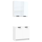 vidaXL Set dulapuri de baie, 2 piese, alb, lemn prelucrat vidaXL Set dulapuri de baie, 2 piese, alb, lemn prelucrat