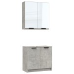 vidaXL Set dulapuri de baie, 2 piese, gri beton, lemn prelucrat vidaXL Set dulapuri de baie, 2 piese, gri beton, lemn prelucrat