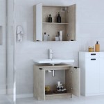 vidaXL Set dulapuri de baie, 2 piese, gri beton, lemn prelucrat vidaXL Set dulapuri de baie, 2 piese, gri beton, lemn prelucrat