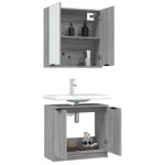vidaXL Set dulapuri Baie, 2 piese, gri sonoma, lemn prelucrat vidaXL Set dulapuri Baie, 2 piese, gri sonoma, lemn prelucrat