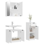 vidaXL Set dulapuri de baie, 3 piese, alb, lemn prelucrat vidaXL Set dulapuri de baie, 3 piese, alb, lemn prelucrat