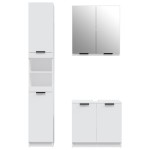 vidaXL Set dulapuri de baie, 3 piese, alb, lemn prelucrat vidaXL Set dulapuri de baie, 3 piese, alb, lemn prelucrat
