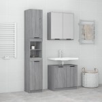 vidaXL Set dulapuri de baie, 3 piese, gri sonoma, lemn prelucrat vidaXL Set dulapuri de baie, 3 piese, gri sonoma, lemn prelucrat