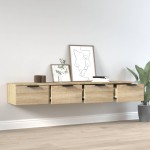 vidaXL Dulapuri perete 2 buc, stejar sonoma 68x30x20 cm lemn prelucrat